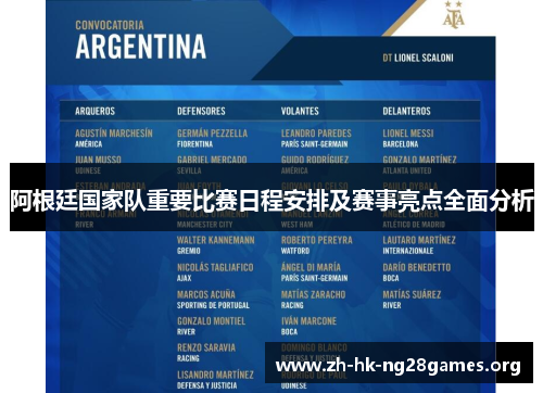 阿根廷国家队重要比赛日程安排及赛事亮点全面分析 阿根廷国家队重要比赛日程安排及赛事亮点全面分析